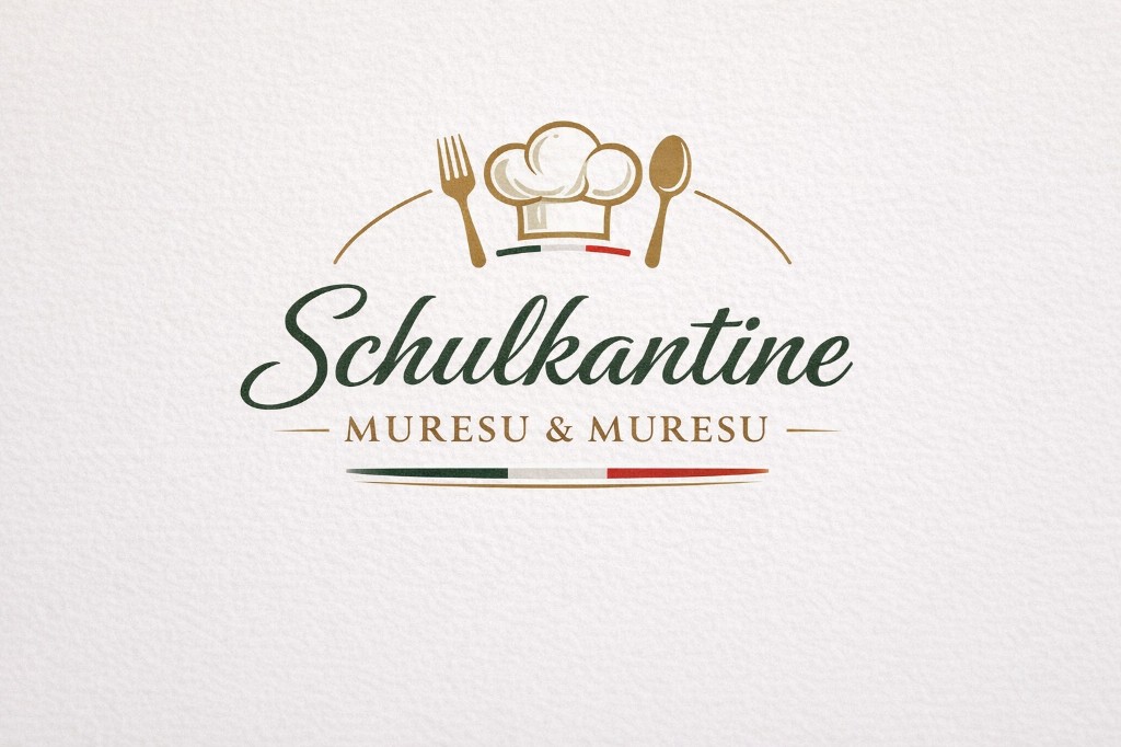 Bayerisch inspiriertes Buffet mit blau-weißer Dekoration; Text im Bild: Freunde der Maximilian, Bayerische Attienbackten am Maximilian Gymnasium.